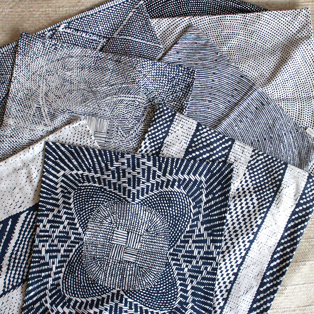 Indigo Print Cushion Covers, 50×50