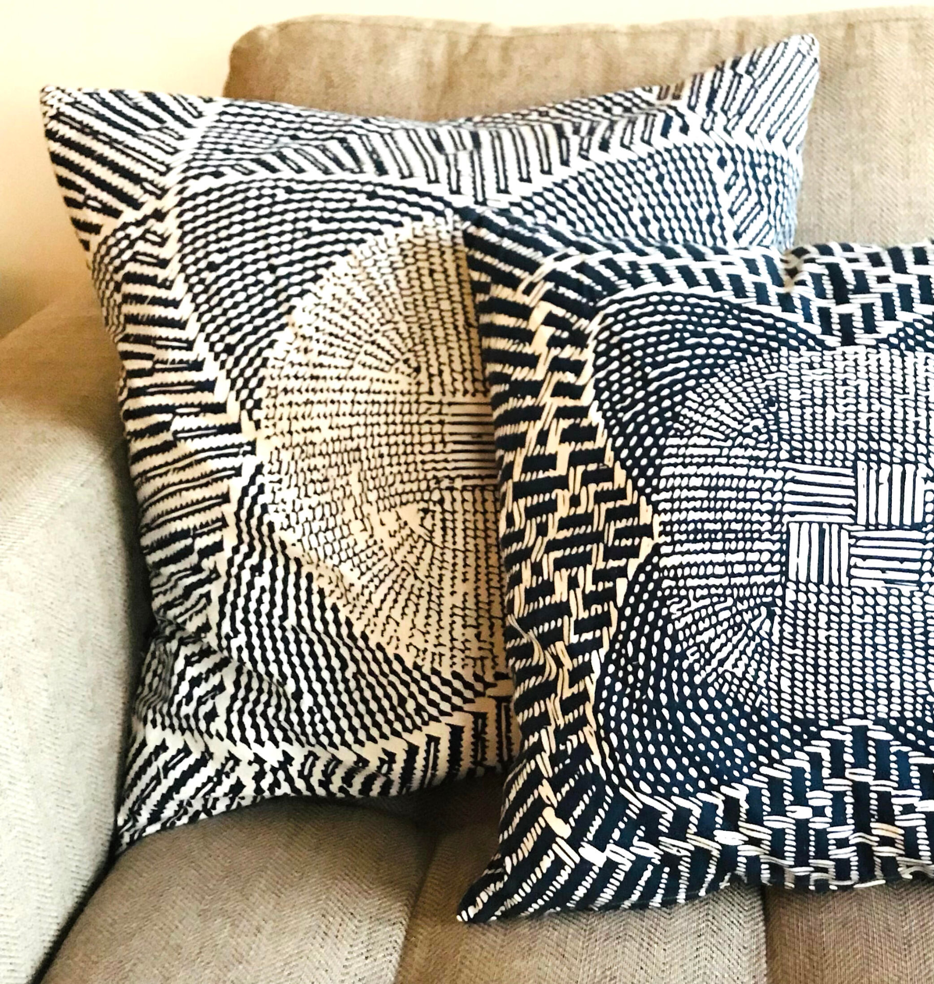 Indigo Print Cushion Covers, 60×60