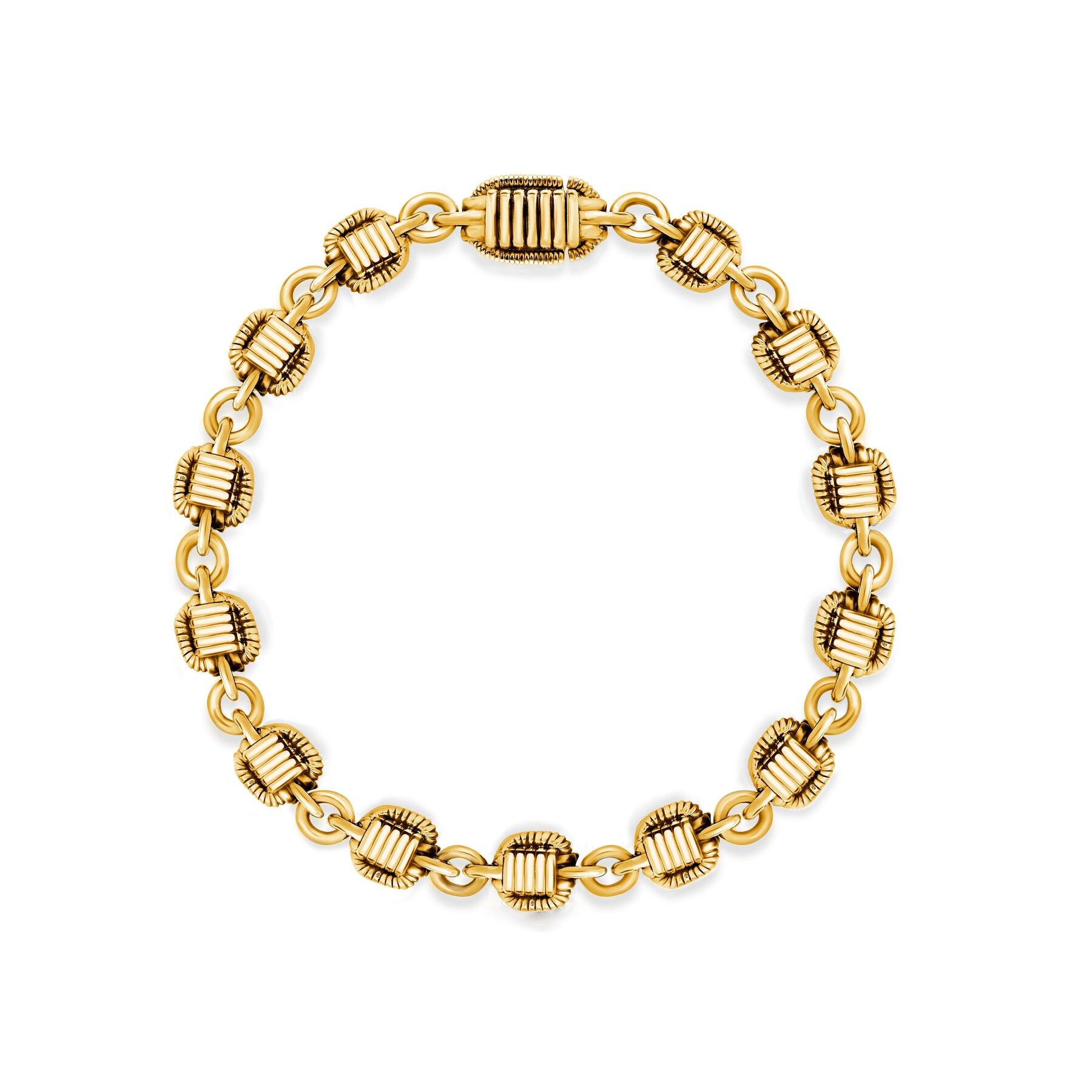 Woven Gold-Tone Link Bracelet